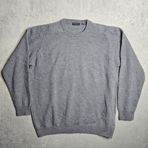 Vintage Springfield Sweater Mens XL Gray 100% Lambswool Crew Neck Preppy‎ Casual
